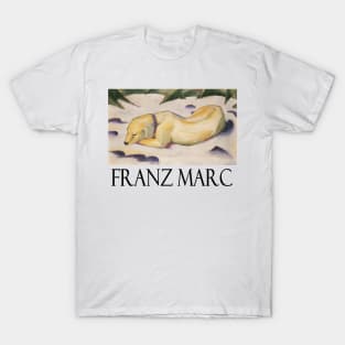 Dog Lying in Snow by Franz Marc T-Shirt